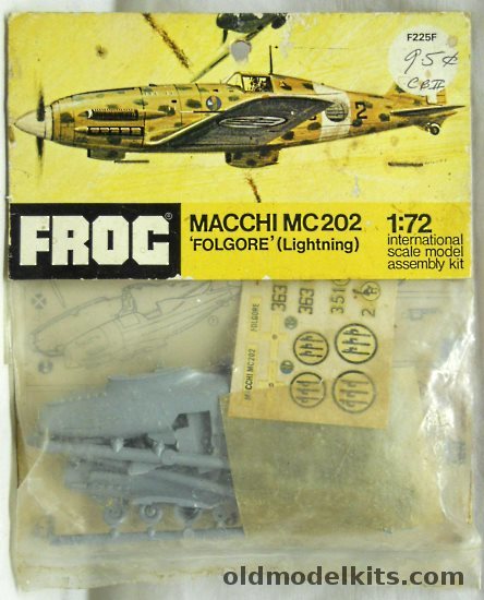 Frog 1/72 MC-202 Folgore - 363 Sq 150 Gruppo  53 Stormo Benghazi Libya July 1942 or 351 Sq 155 Gruppo 51 Stormo - Bagged, F225F plastic model kit
